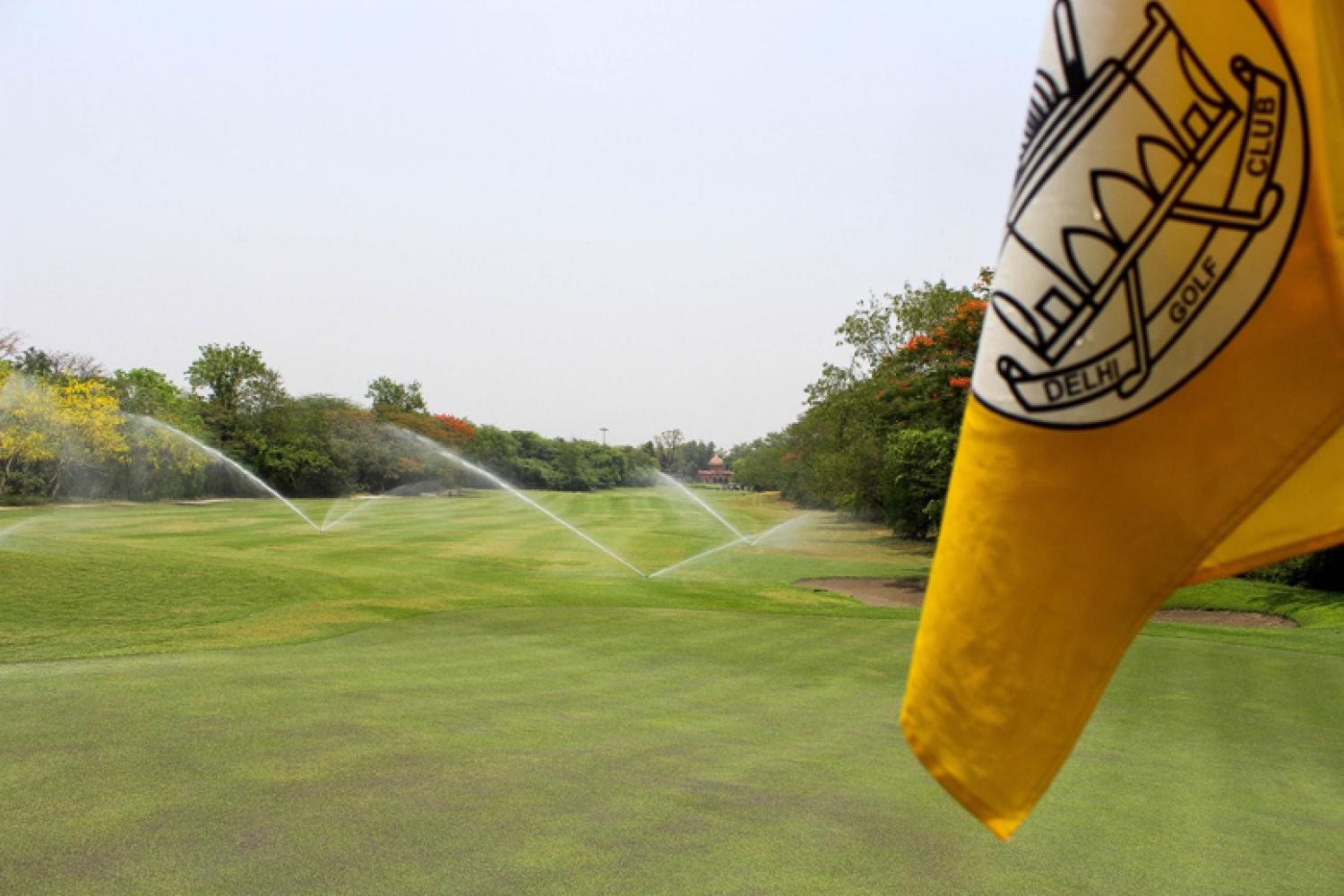 En plein cœur de la ville, le Delhi Golf Club utilise 100 000 litres d'eau par jour, pompés de la Yamuna. (Raphael Badache/Cuej)