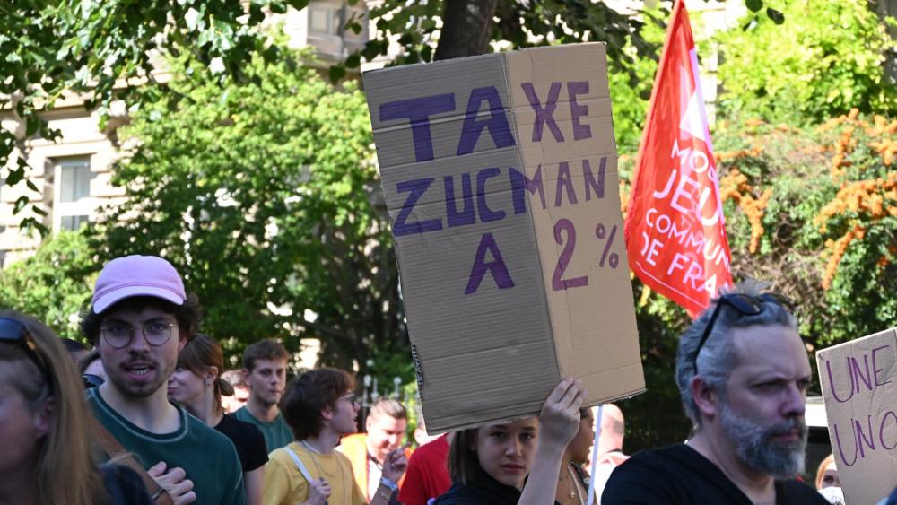 L'une des principales revendications est l'instauration de la taxe Zucman sur les hauts patrimoines. © Titouan Catel--Darronat