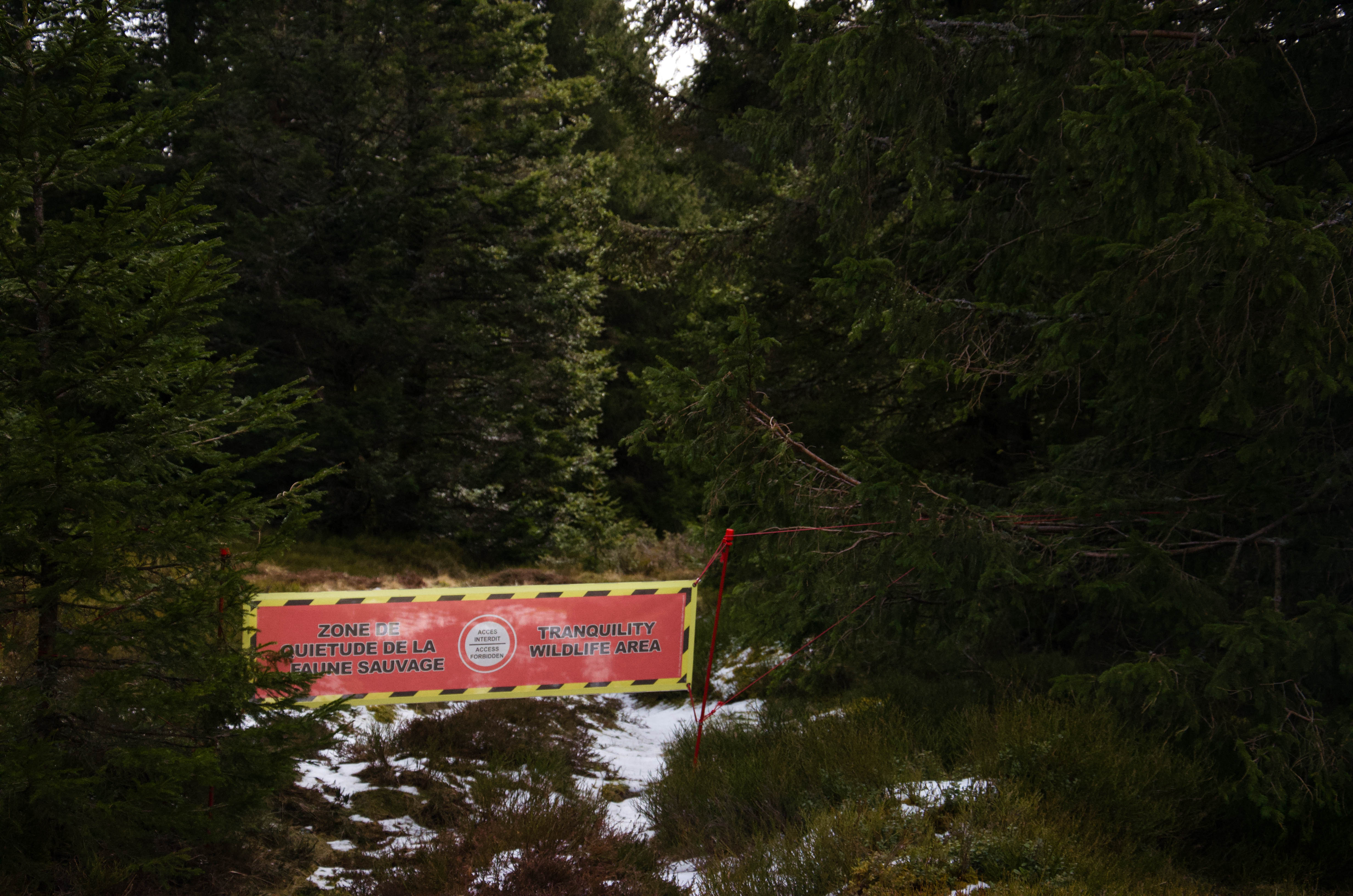 Des panneaux délimitent les zones de quiétude dans la réserve