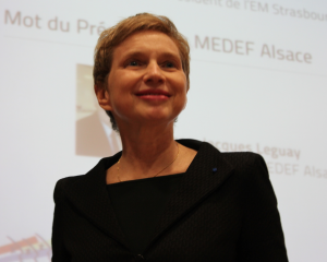 Laurence Parisot fait la promo pour l'accord emploi à Strasbourg