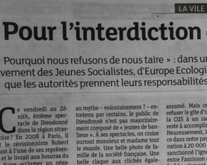 Manifestation contre la venue de Dieudonné