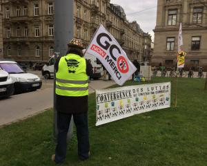 Une trentaine de personnes se sont mobilisées contre le GCO à Strasbourg