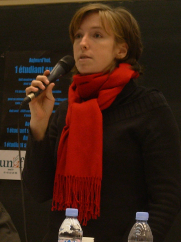 Caroline de Haas, lorsqu'elle était secrétaire générale de l'UNEF en 2006